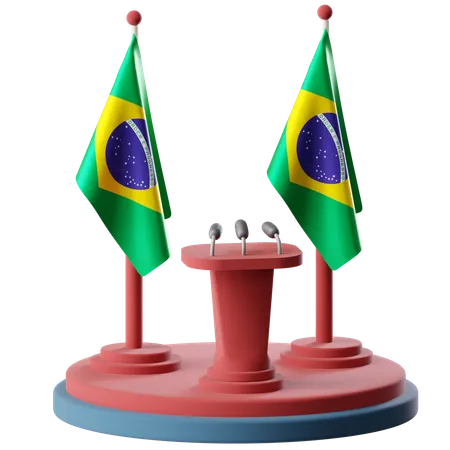 Flag Of Brazil  3D Icon