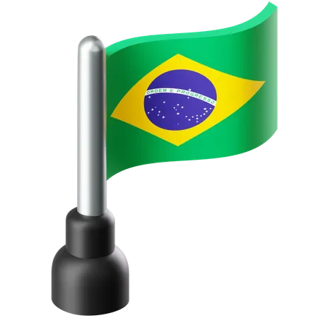 Flag of Brazil  3D Icon