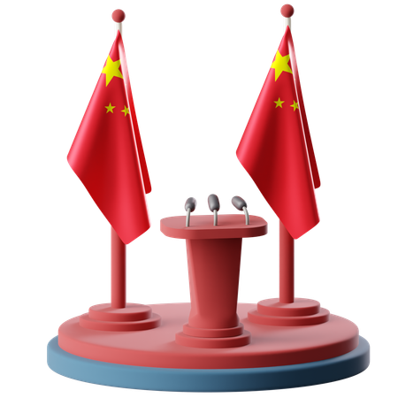 Flag Of China  3D Icon