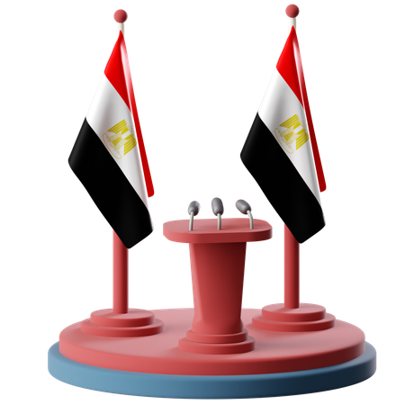 Flag Of Egypt  3D Icon