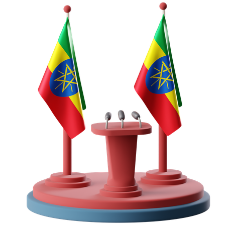 Flag Of Ethiopia  3D Icon