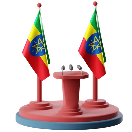 Flag Of Ethiopia  3D Icon