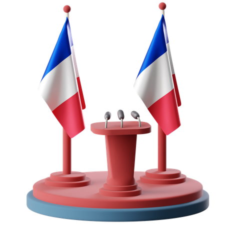 Flag Of France  3D Icon