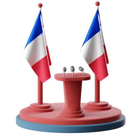 Flag Of France  3D Icon