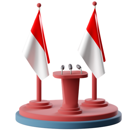 Flag Of Indonesia  3D Icon