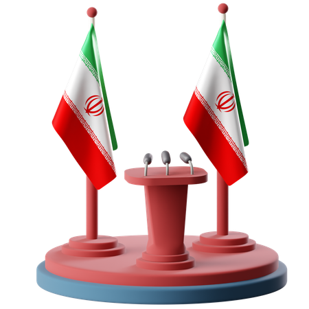 Flag Of Iran  3D Icon