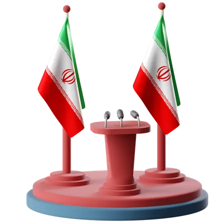 Flag Of Iran  3D Icon