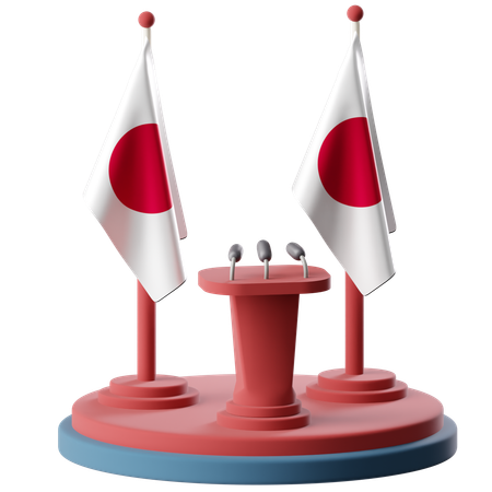 日本の国旗  3D Icon