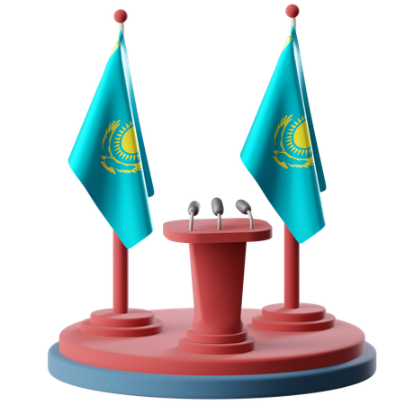 カザフスタンの国旗  3D Icon