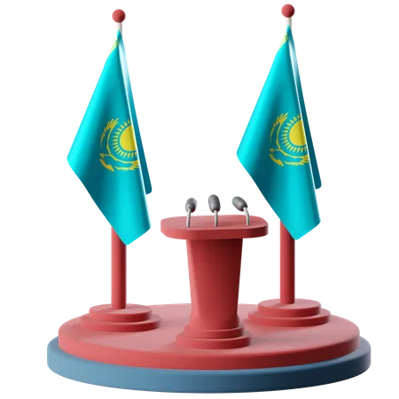 Flag Of Kazakhstan  3D Icon