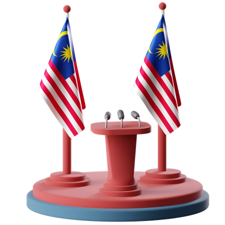 Flag Of Malaysia  3D Icon