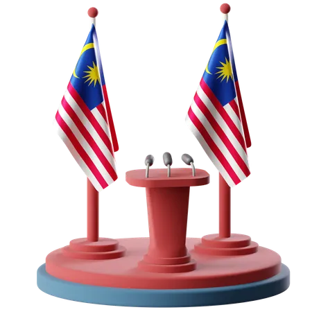 Flag Of Malaysia  3D Icon