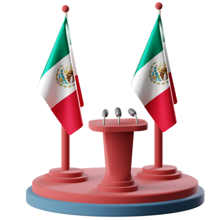 Flag Of Mexico  3D Icon