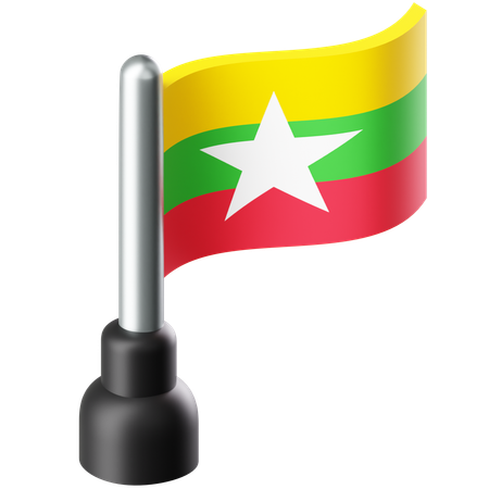 Flag of Myanmar  3D Icon