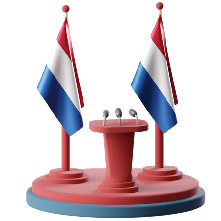 Flag Of Netherlands  3D Icon