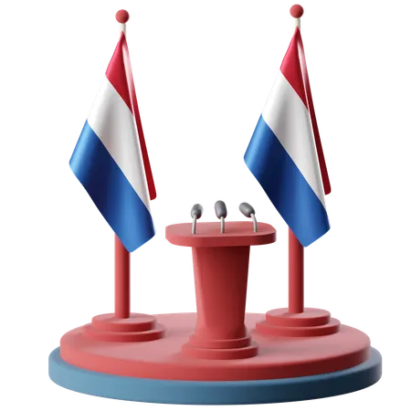 Flag Of Netherlands  3D Icon