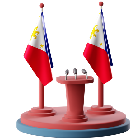 Flag Of Philippines  3D Icon