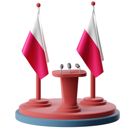 Flag Of Poland  3D Icon