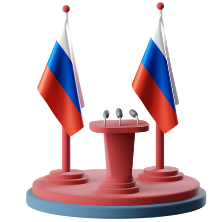 Flag Of Russia  3D Icon