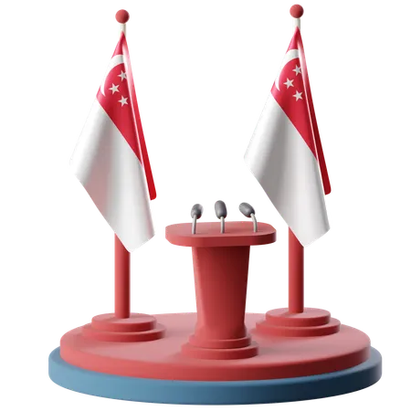 Flag Of Singapore  3D Icon