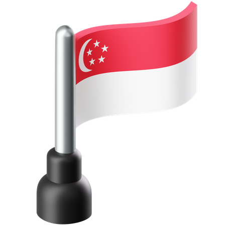 Flag of Singapore  3D Icon