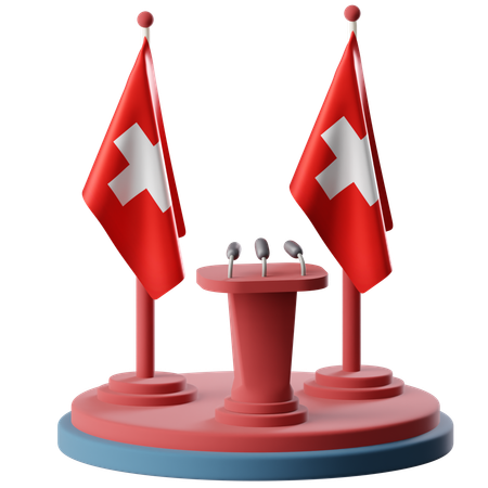 Flag Of Switzerland  3D Icon