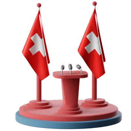 Flag Of Switzerland  3D Icon