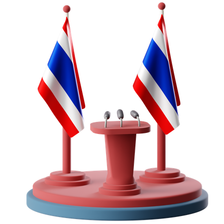 Flag Of Thailand  3D Icon