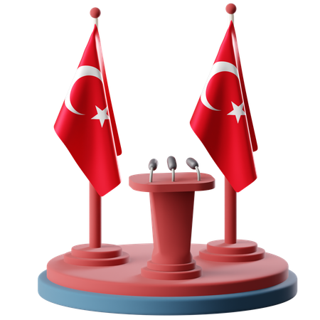 Flag Of Turkey  3D Icon