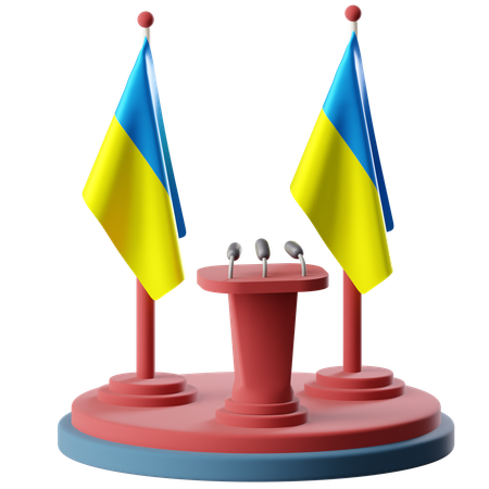 Flag Of Ukraine  3D Icon