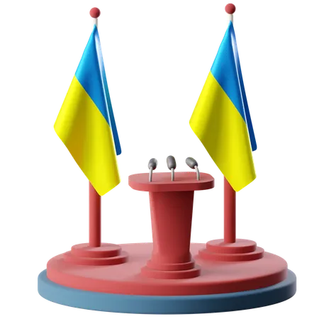 Flag Of Ukraine  3D Icon