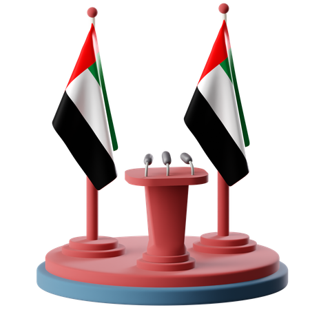 Flag Of United Arab Emirates  3D Icon