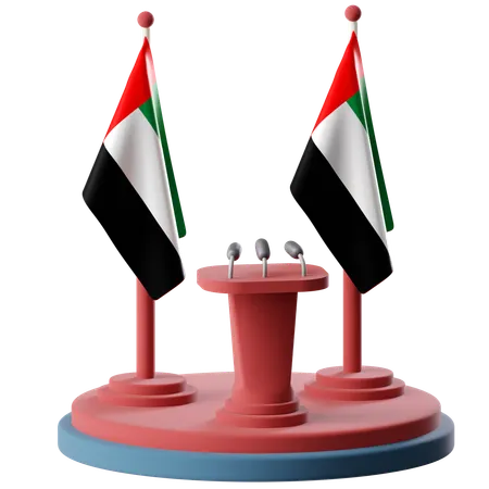 Flag Of United Arab Emirates  3D Icon