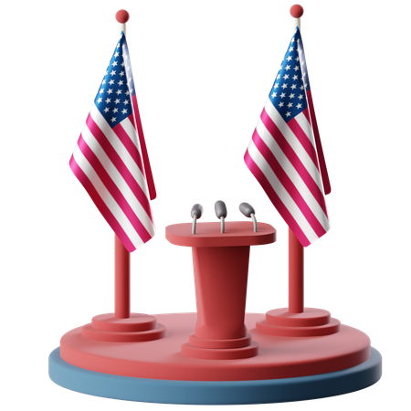 アメリカ合衆国の国旗  3D Icon