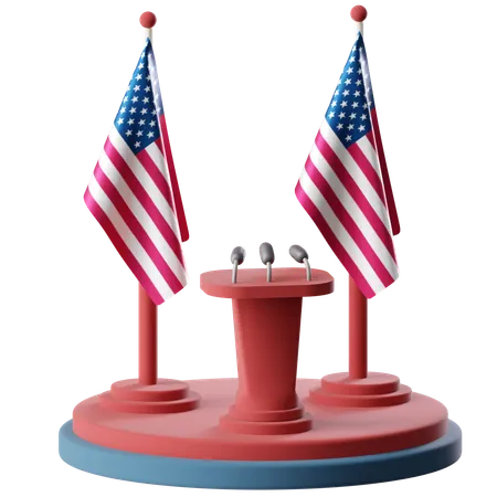 アメリカ合衆国の国旗  3D Icon