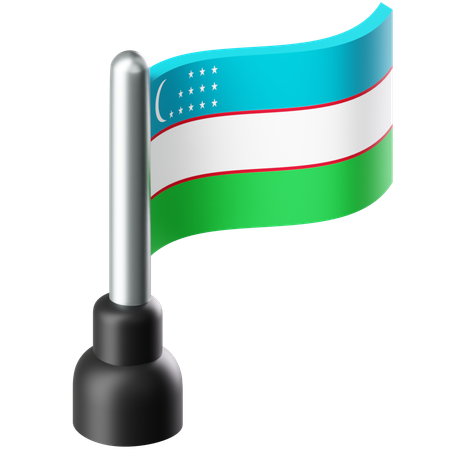 Flag of Uzbekistan  3D Icon