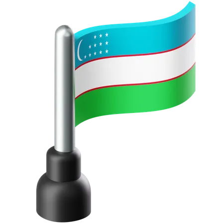 Flag of Uzbekistan  3D Icon