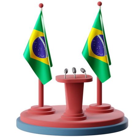 Flagge von Brasilien  3D Icon