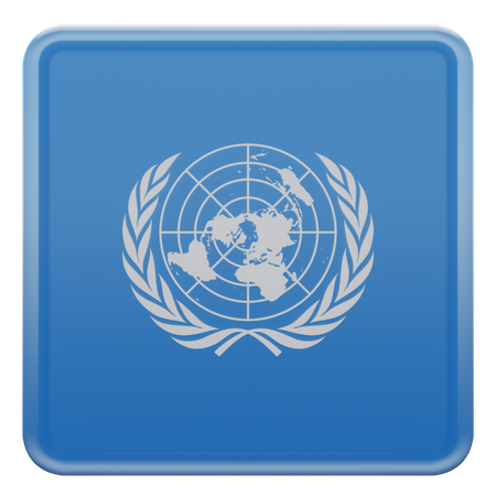Flagge der Vereinten Nationen  3D Flag