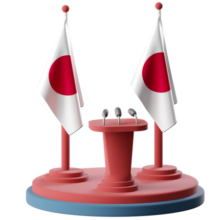 Flagge Japans  3D Icon