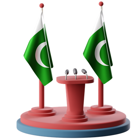 Flagge Pakistans  3D Icon