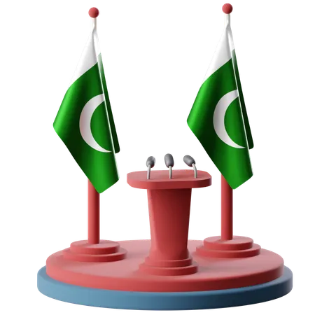 Flagge Pakistans  3D Icon