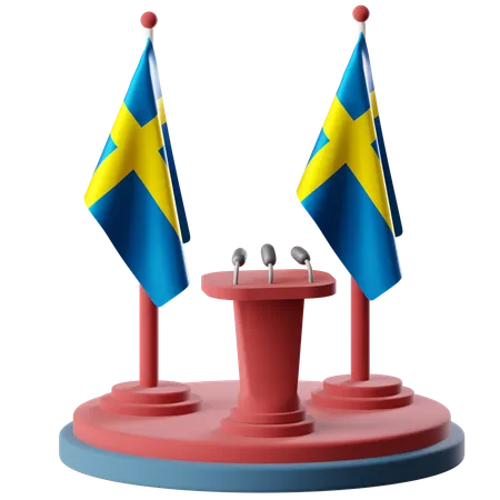 Flagge von Schweden  3D Icon