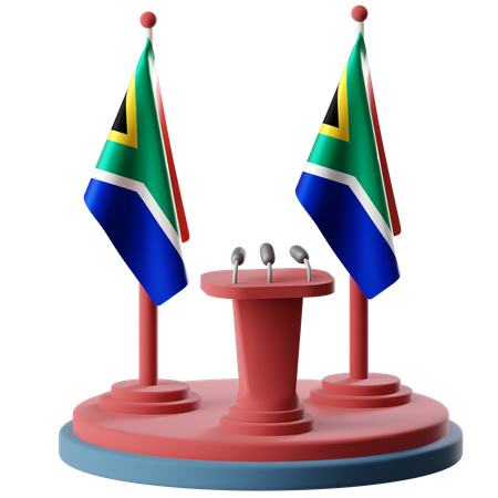 Flagge von Südafrika  3D Icon