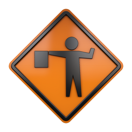 Flagger Sign  3D Icon