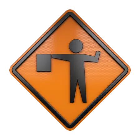 Flagger Sign  3D Icon