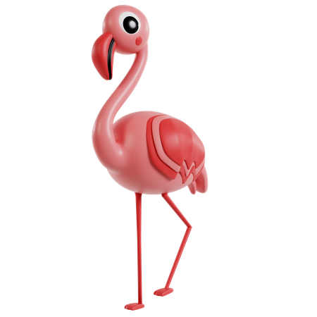 Flamant rose élégant  3D Icon