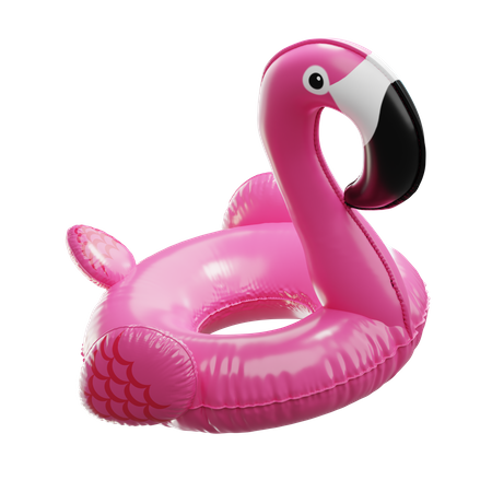 Flamant rose gonflable  3D Illustration