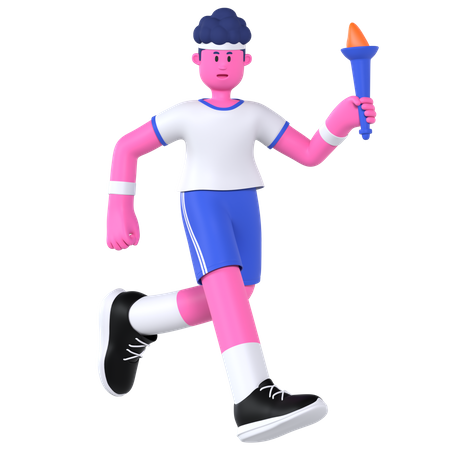 Joueur olympique de la flamme  3D Illustration