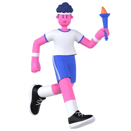 Joueur olympique de la flamme  3D Illustration